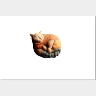 Sleepy Kitty Cat Knitten Kitten Posters and Art